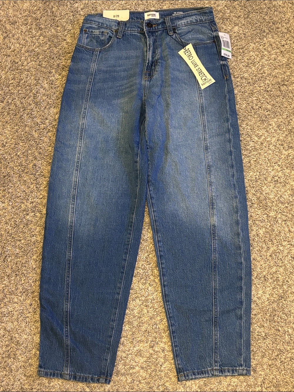 NWT Kensie Jessica High Rise Cropped Barrel Jeans 29